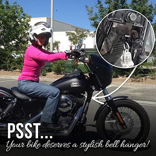 Sparkle Rider Fleur-de-lis Motorcycle Bell Hanger with Swarovski Crystals