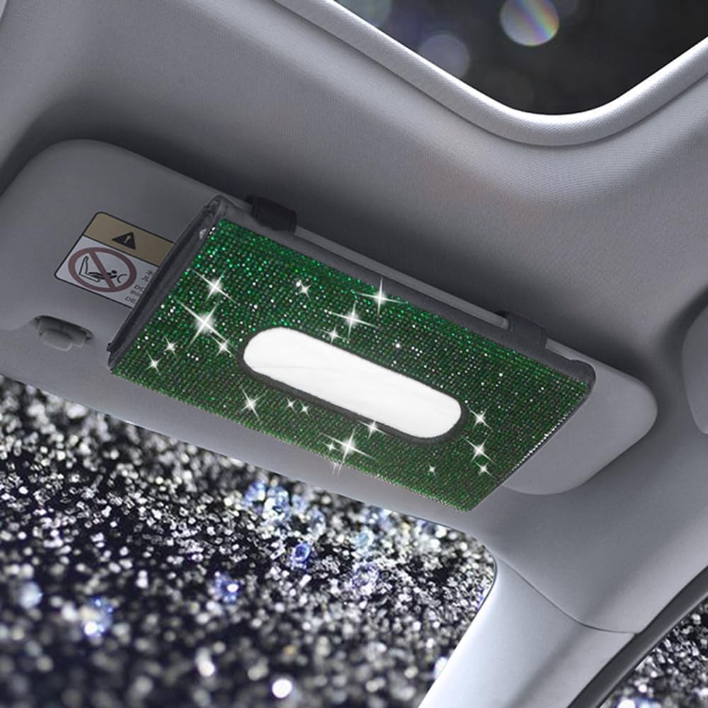 Bling Bling Rhinestone Diamond Car Visor Tissue Holder