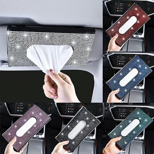 Bling Bling Rhinestone Diamond Car Visor Tissue Holder