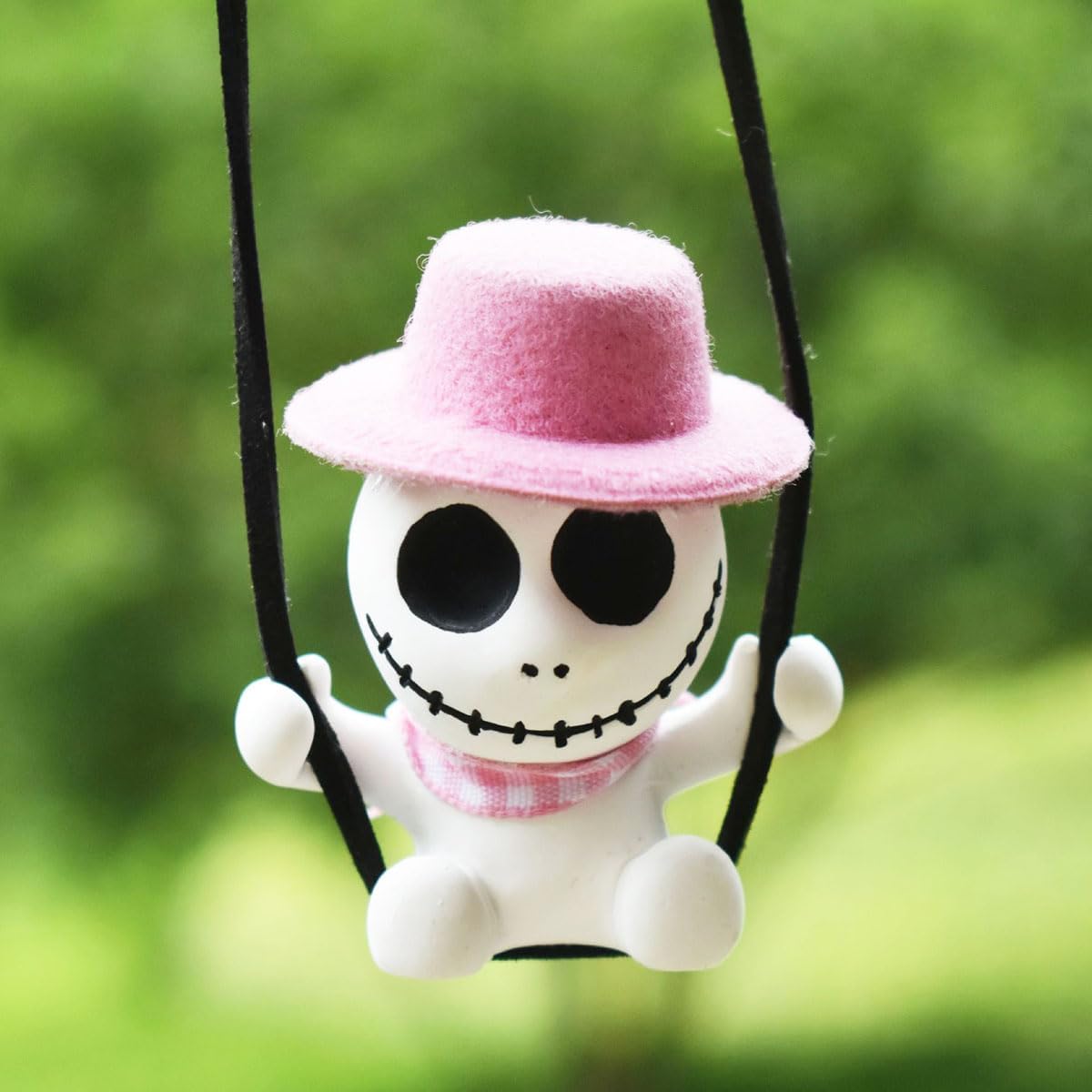 Car Swinging Rear View Mirror Decoration Hat Pink