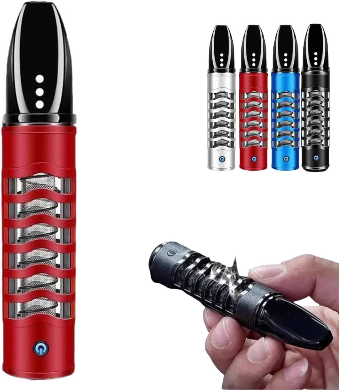 USB Rechargeable Ashtray with Flameless Lighter Red