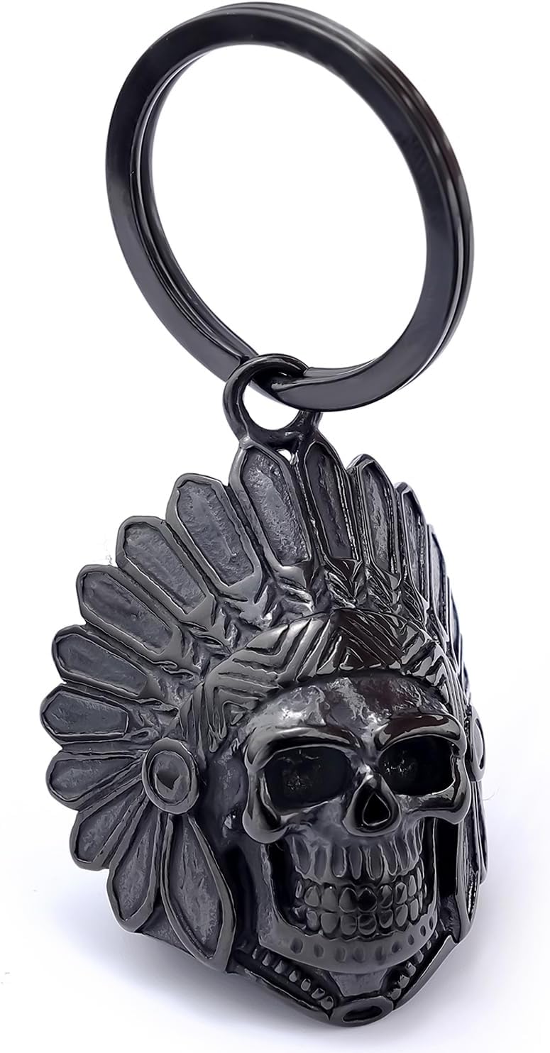 Motorcycle Skull Bell - Biker Key Chain For Good Luck