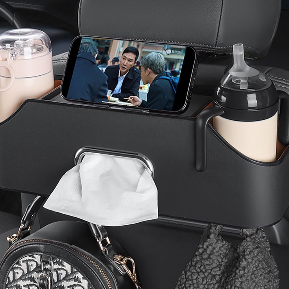 EastVita Car Seat Back Organizer with Cup Holder and Tissue Compartment