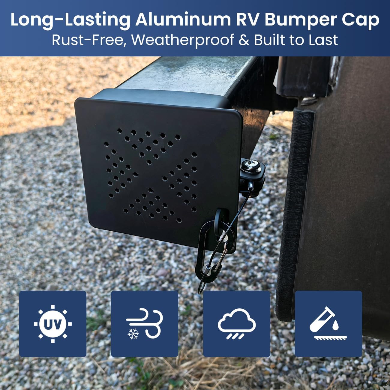 Safoner Aluminum RV Bumper End Cap - 2 Pack