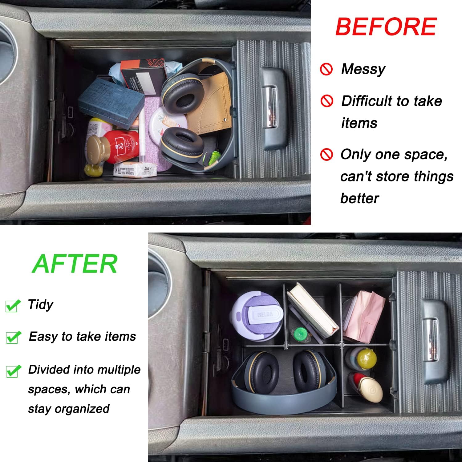 PIMCAR Center Console Organizer for Honda Pilot Ridgeline Passport