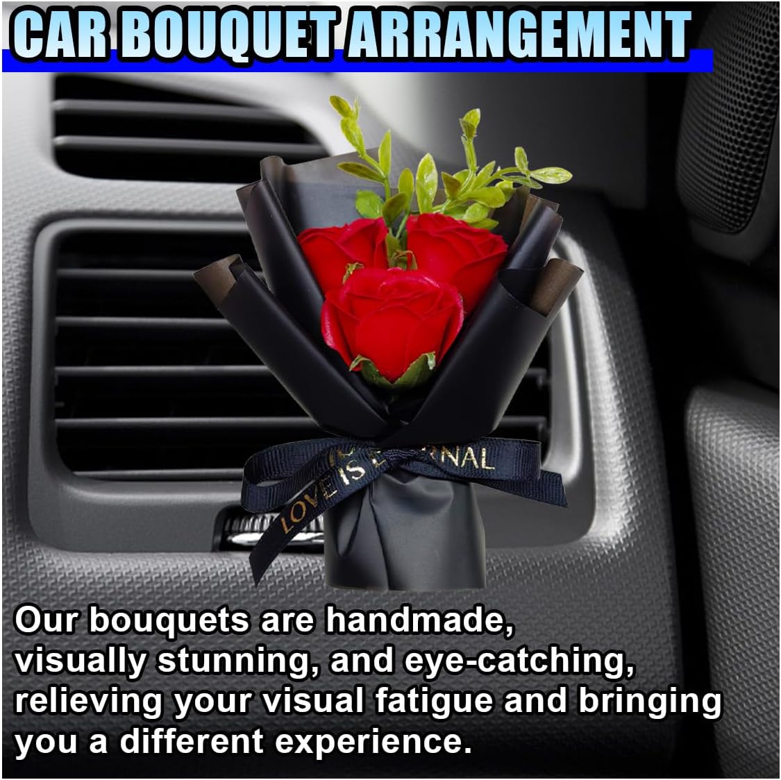 Mini Bouquet Car Vent Clip Cute Rose Air Freshener Decor