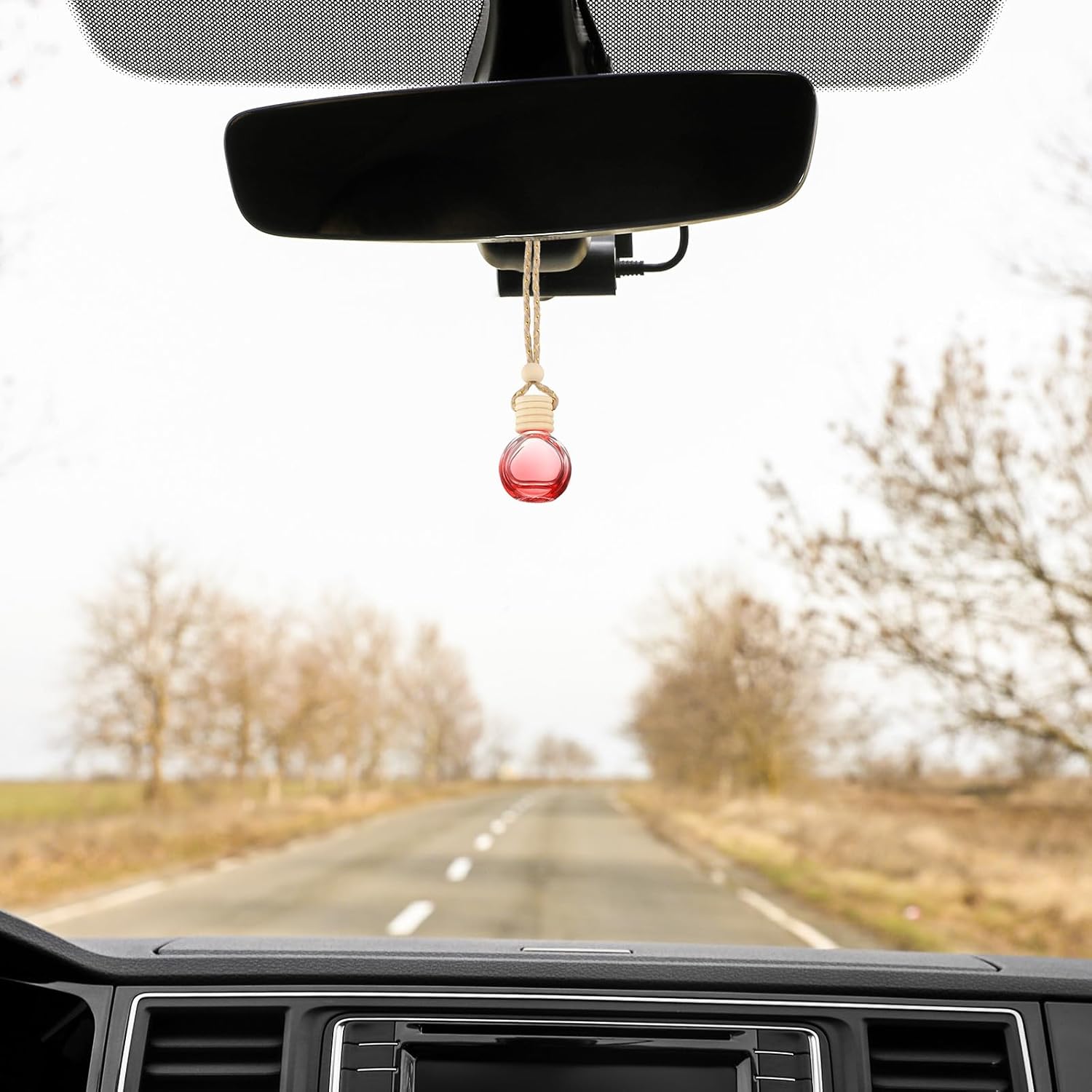 Uxcell 4pcs Hanging Car Air Freshener with Wooden Cap