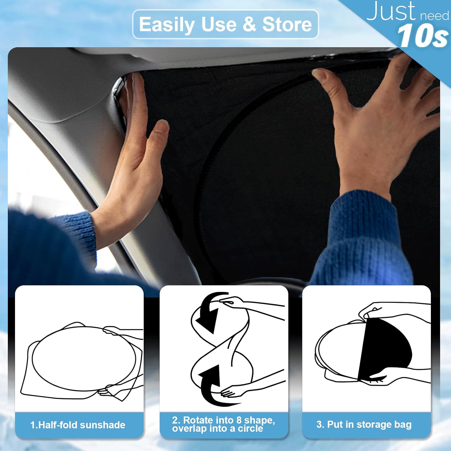 Foldable 2 Layer Windshield Sunshade for Chevy Trax 2013-2025