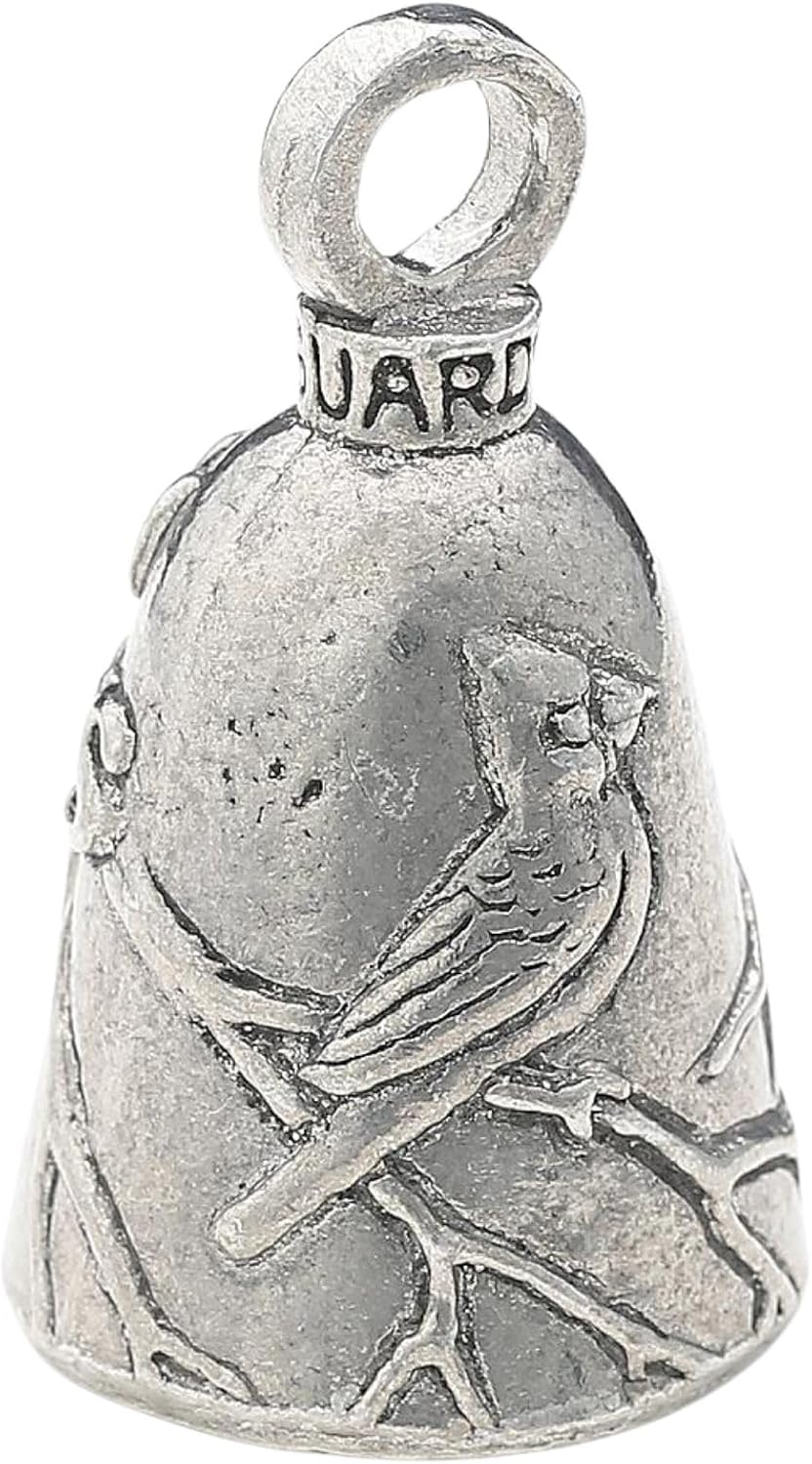 Guardian Bell Cardinal Good Luck Bell with Keyring and Black Velvet Gift Bag
