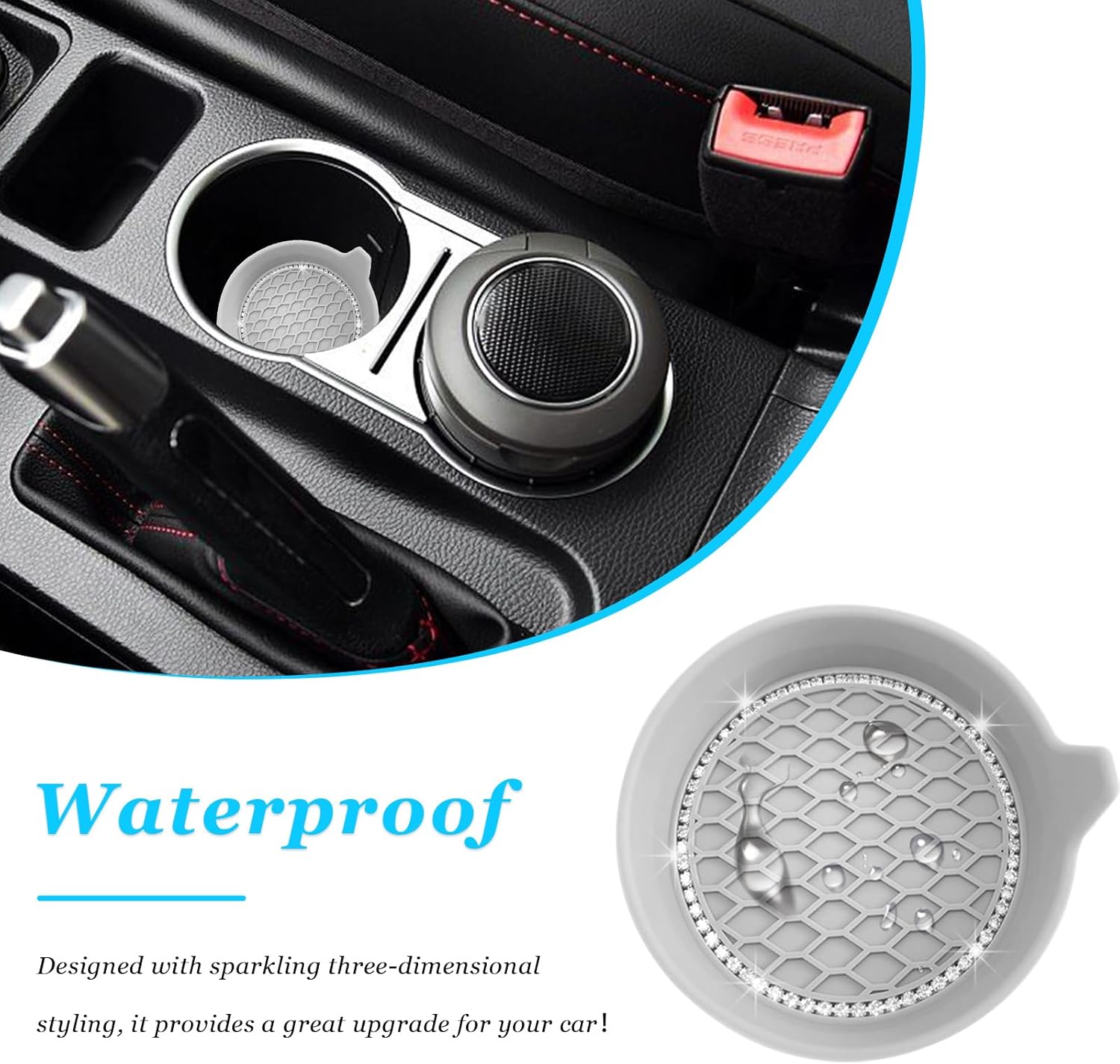 Ziciner 4 Piece Car Cup Coaster Holder Set