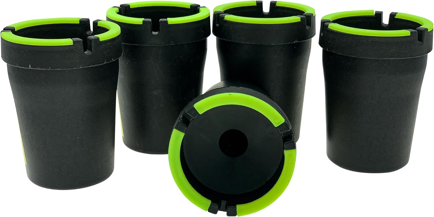 5 Pack Glow in the Dark Portable Car Ashtray