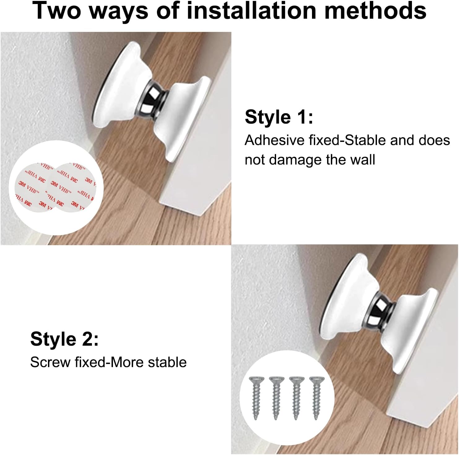 2 Pcs Magnetic Door Holder for RV Door Open White