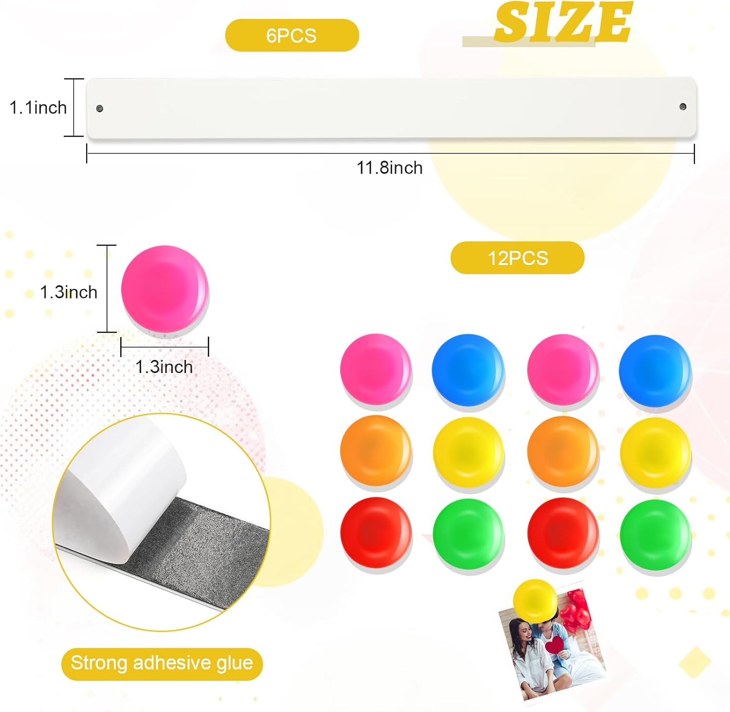 18 Pcs Magnet Bulletin Board Strips Frameless Stainless Steel
