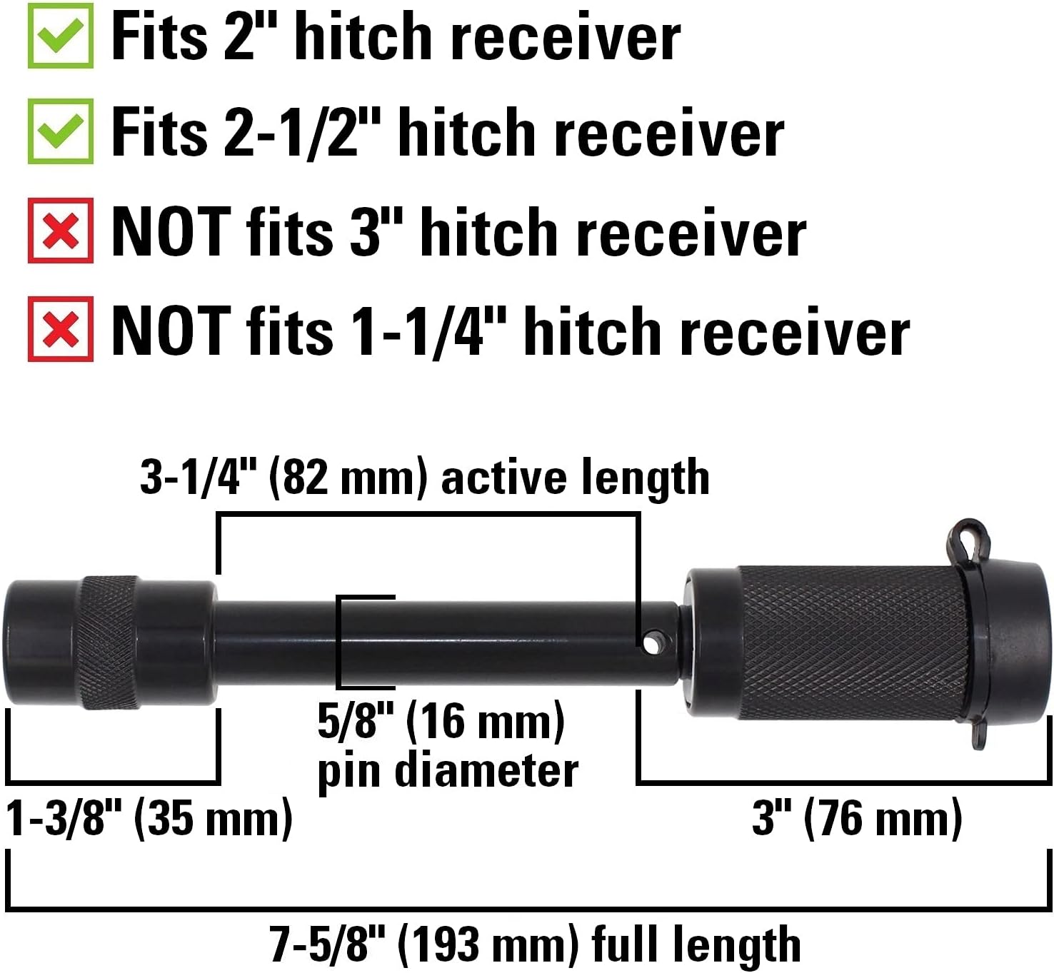 TowWorks 79631 Unique Keyed Hitch Lock with Extra Long Pin