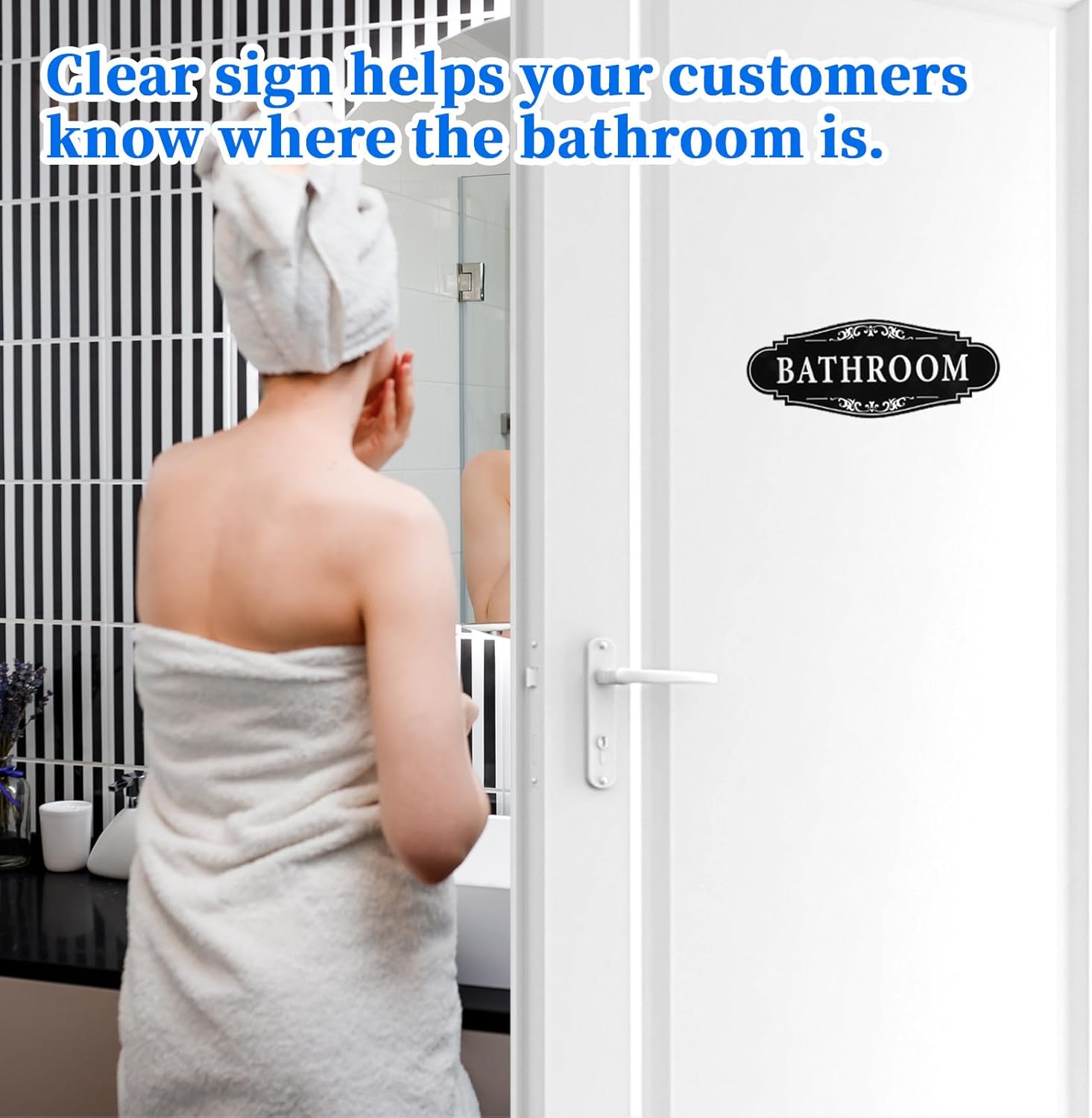 Bathroom Signs Decor 925 X 37 Inch Waterproof Wall Stickers