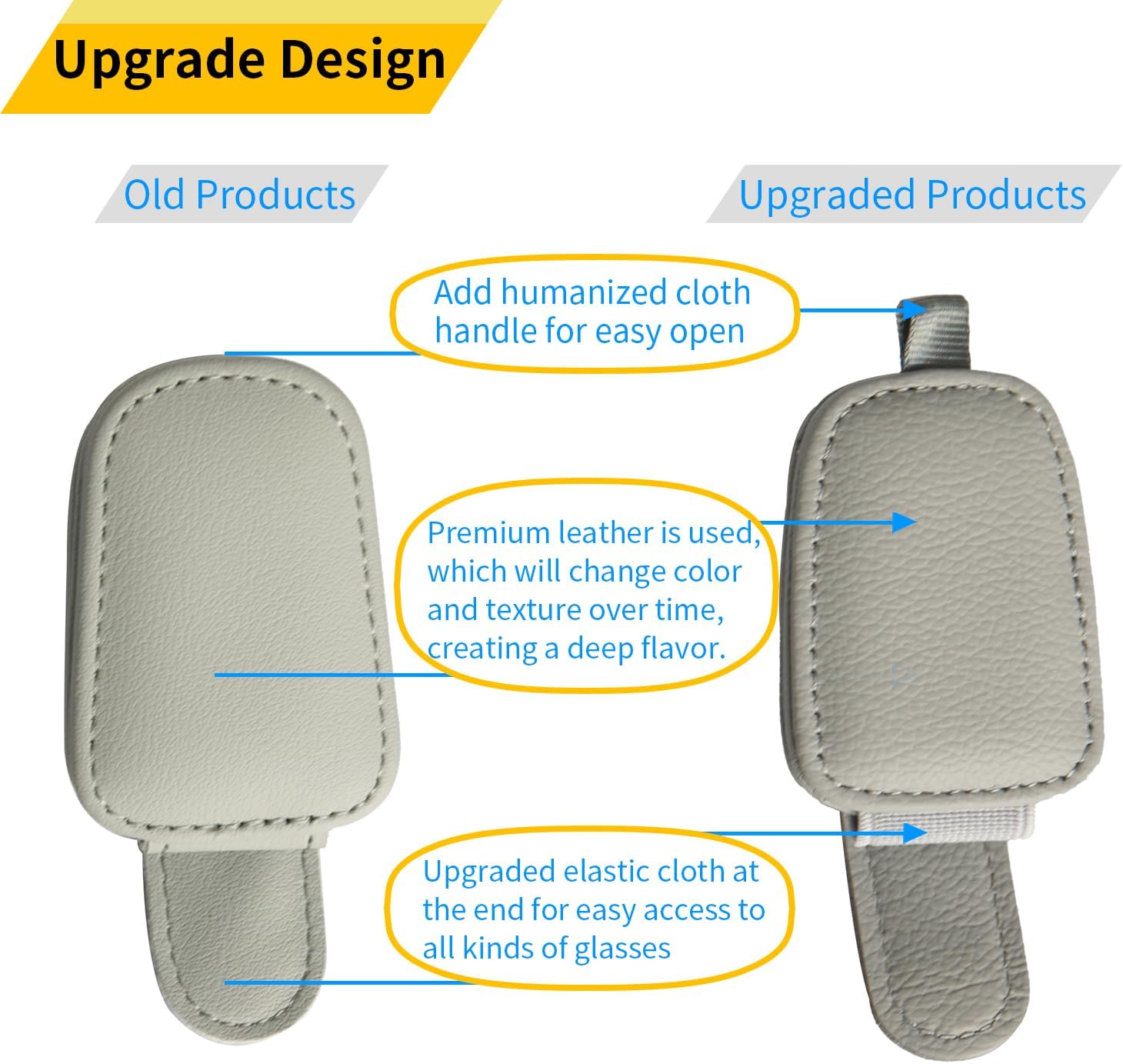 Yuoyar Magnetic Sunglass Holder 4Pcs Silver Grey