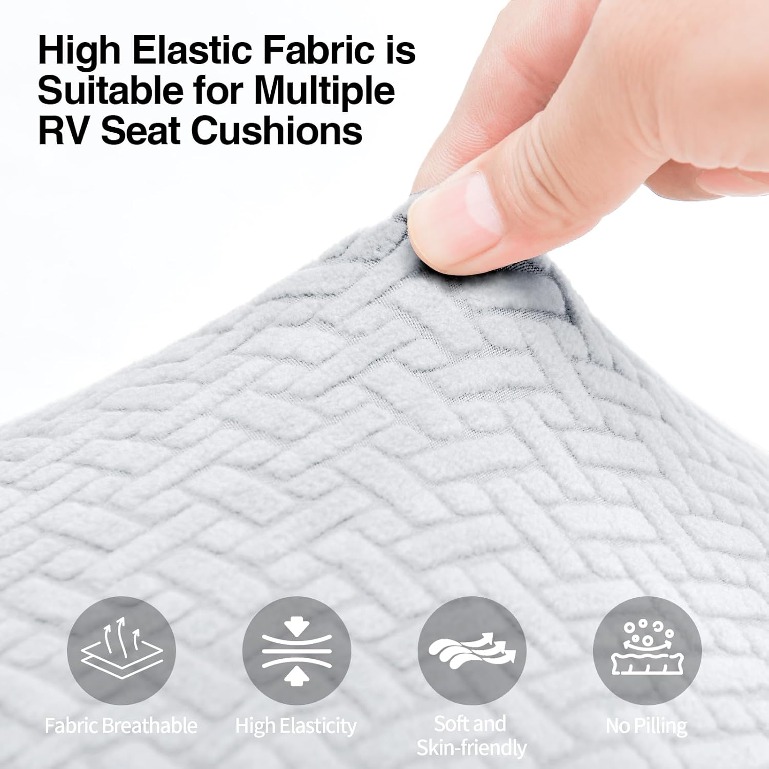 Lee-piya RV Dinette Cushion Covers - Light Gray