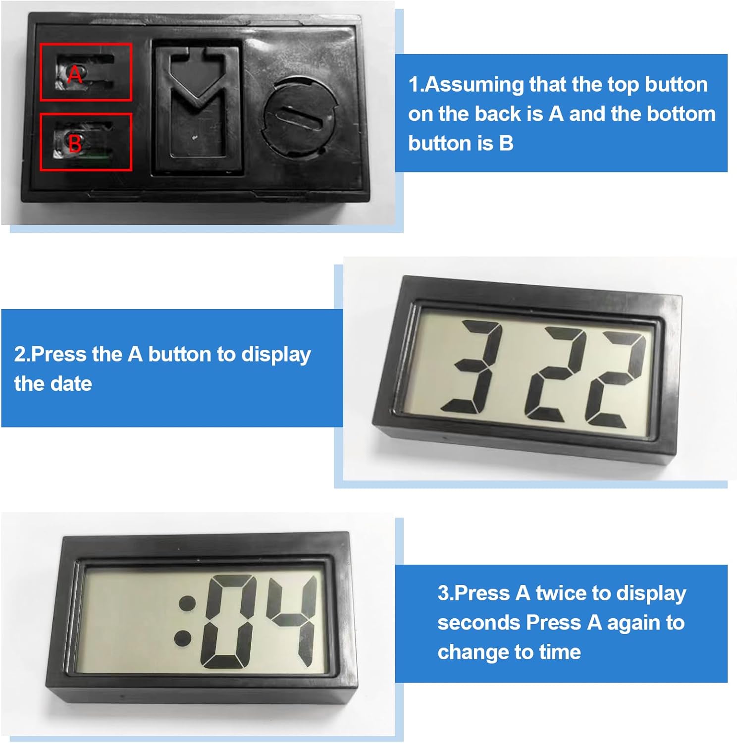 Shudyear Small Digital Clock with Jumbo LCD Display 1