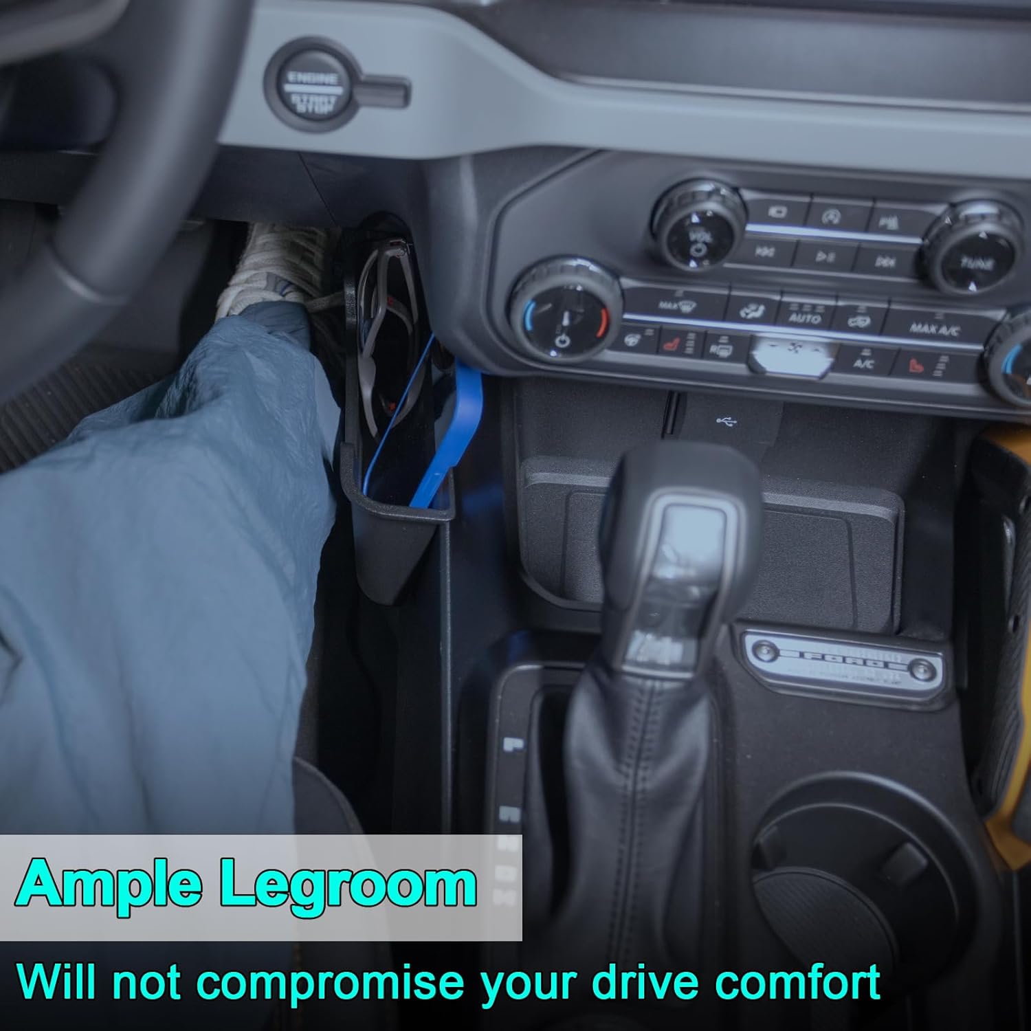 TOPINSTALL Gear Shifter Organizer for Ford Bronco 2021-2025