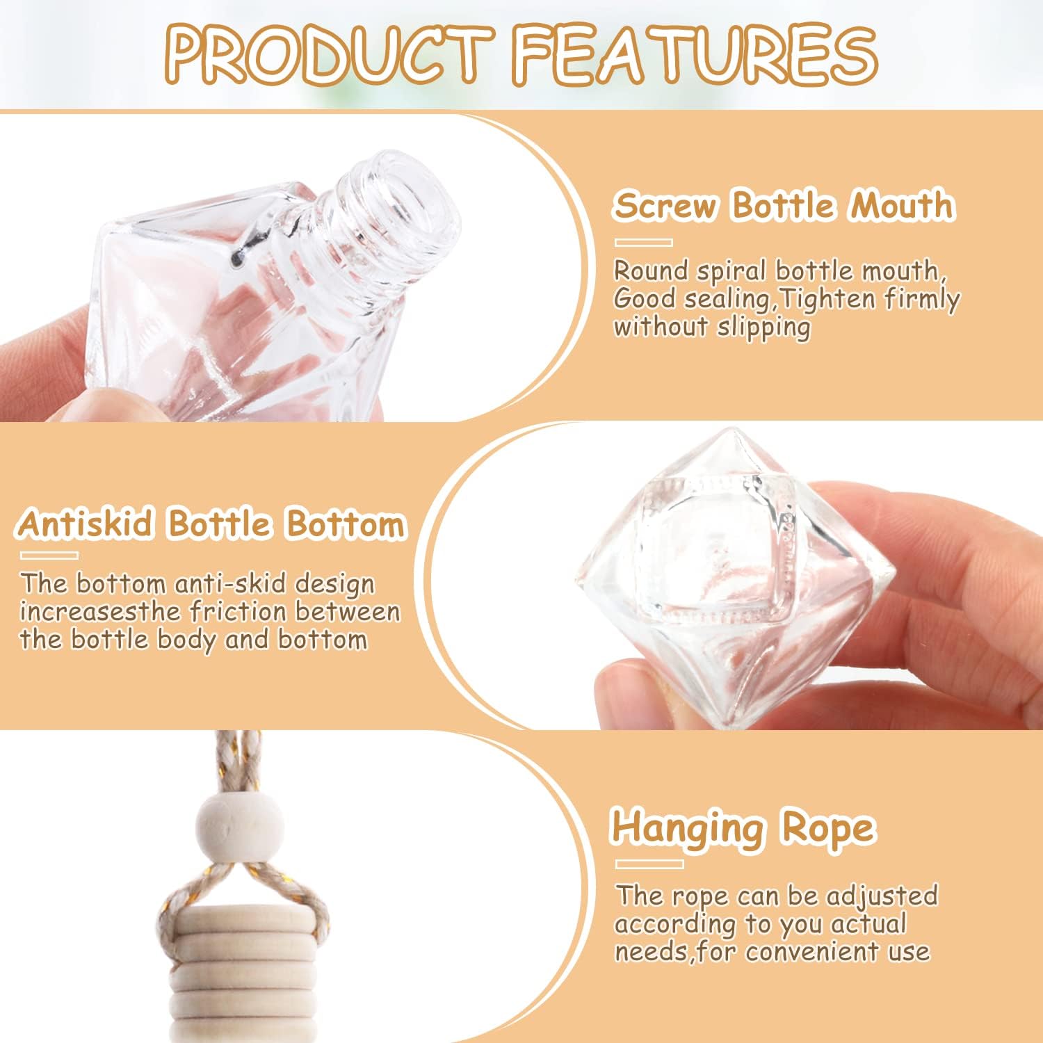 50 Pcs Set Diamond Shaped Glass Diffuser Vials