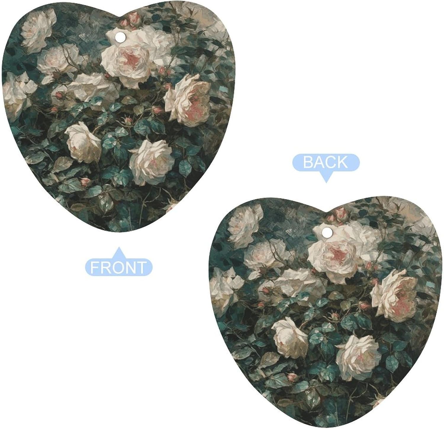 Roses Print Car Air Freshener 5 Pack Fragrance Hanging Sheets