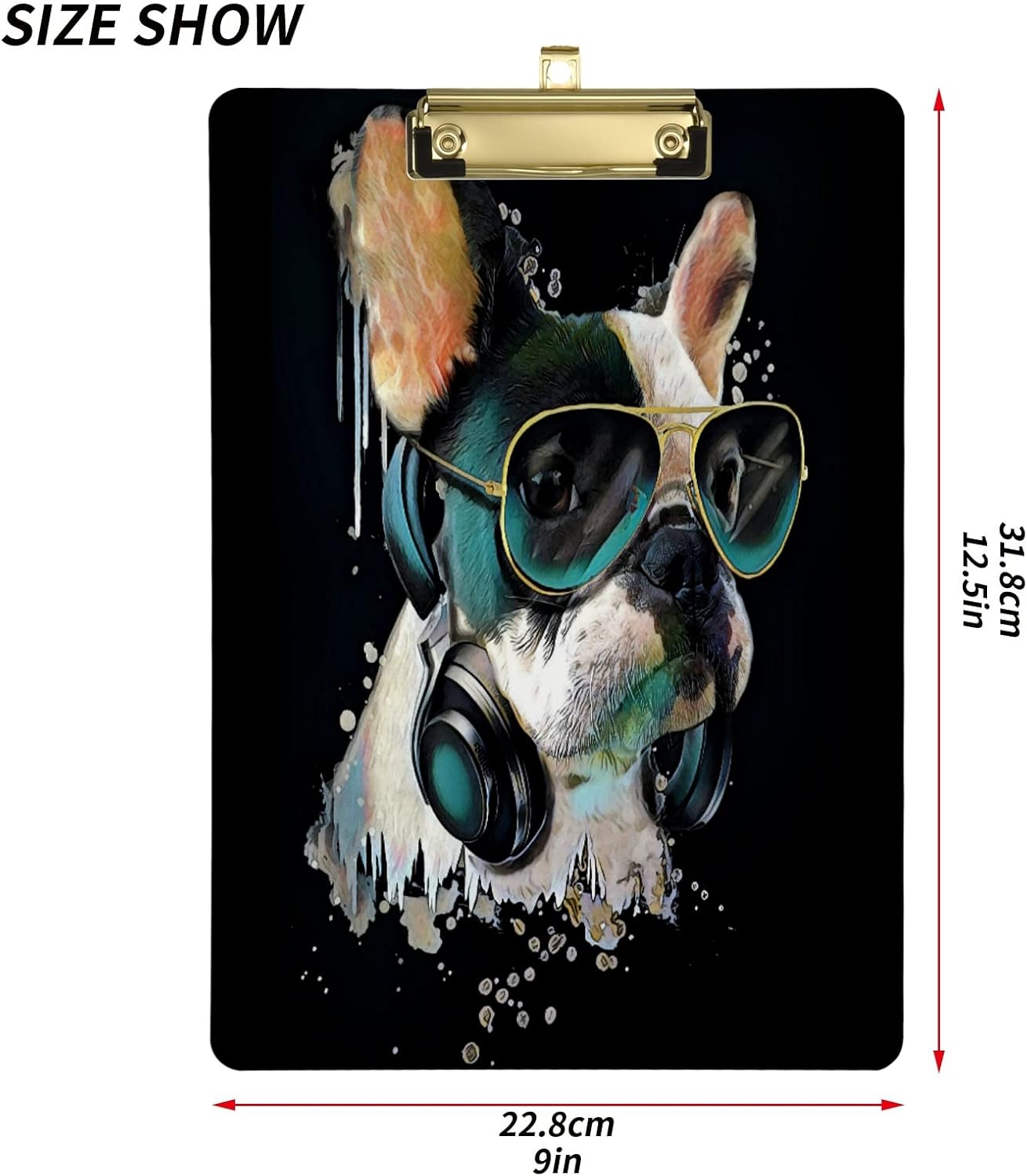 Eionryn French Bulldog Clipboard A4 Size Silver