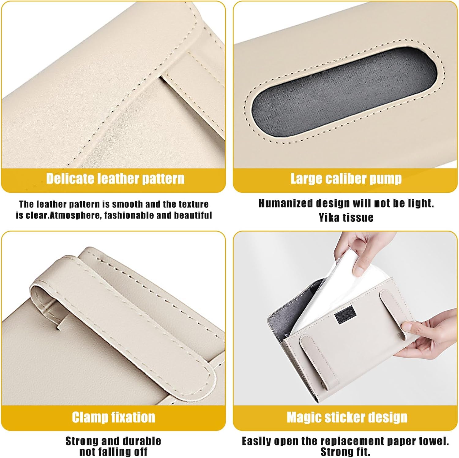 Gunhunt Car Tissue Holder with Leather Cover