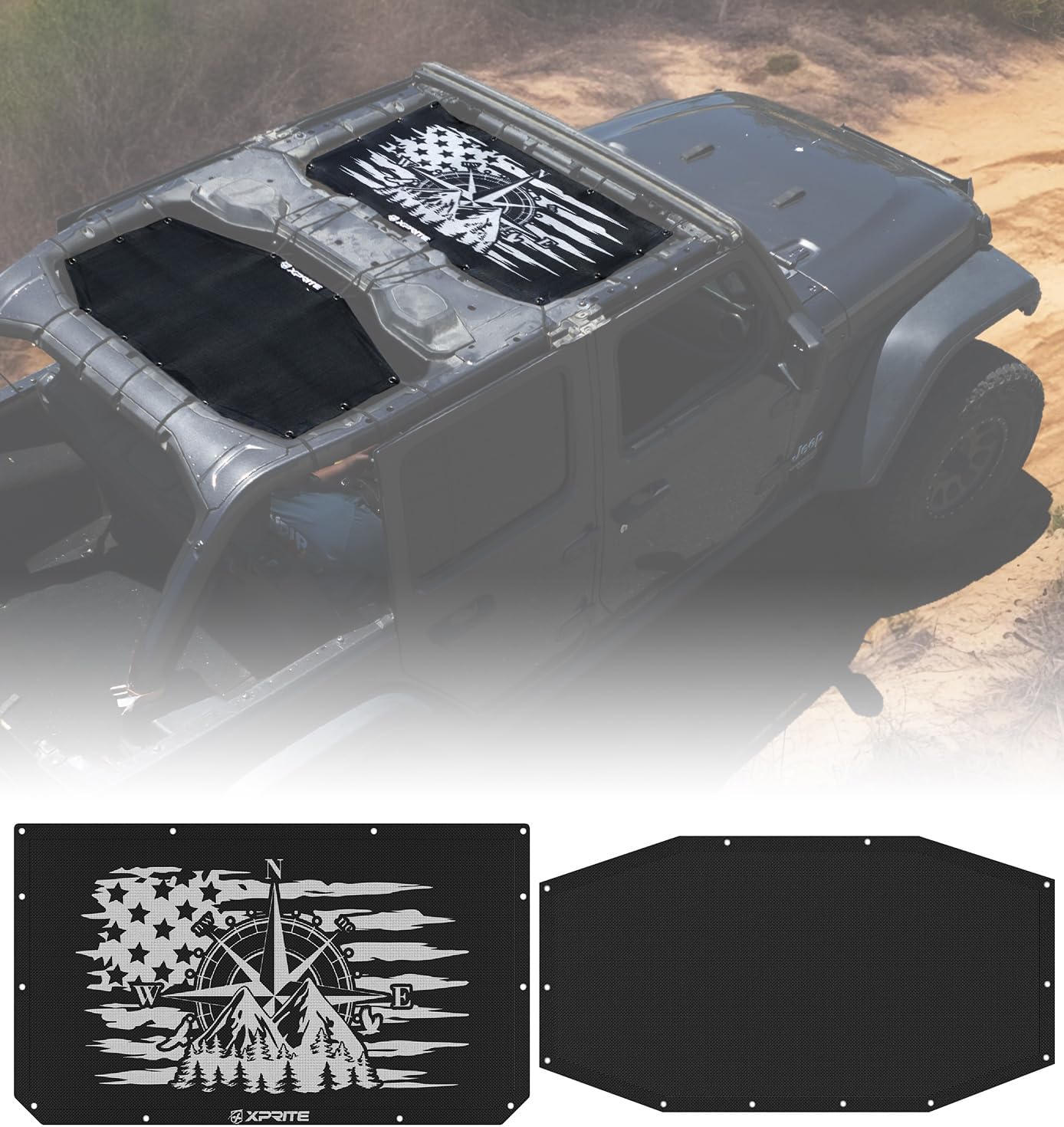 Xprite Adventure Sunshade for Jeep Wrangler JL 4 Door