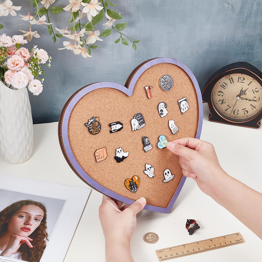 BENECREAT Purple Heart Pin Cork Board Bulletin Display