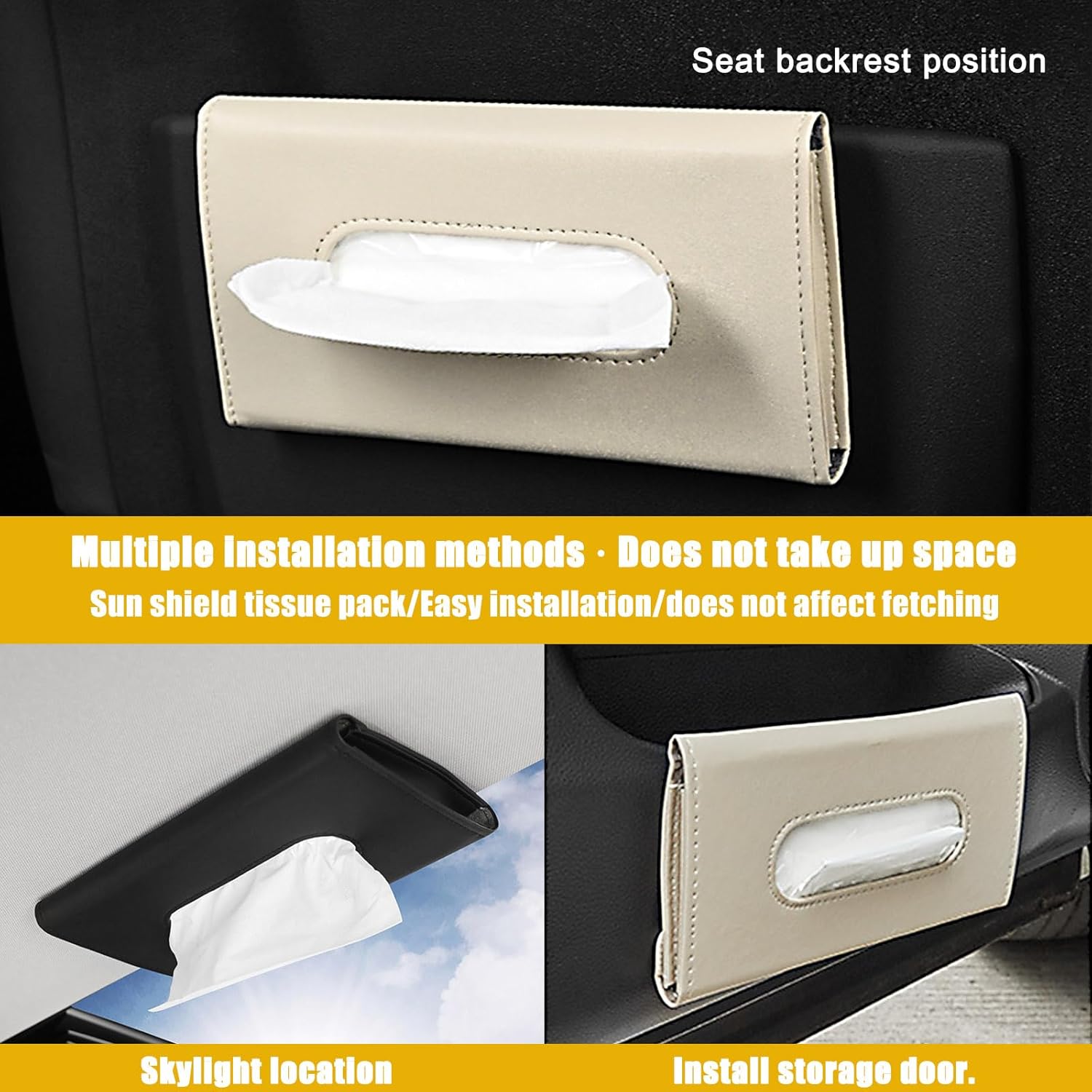 Gunhunt Car Tissue Holder with Leather Cover