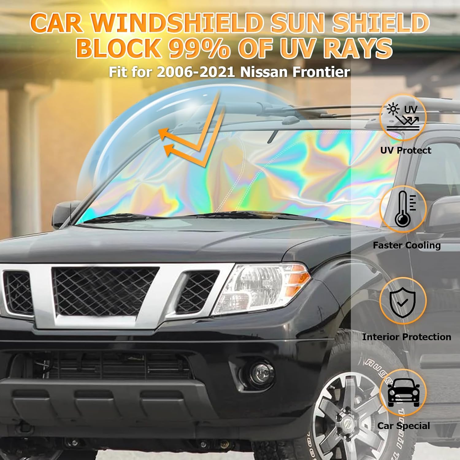 Bestview Windshield Sun Shade for Nissan Frontier 2006-2021