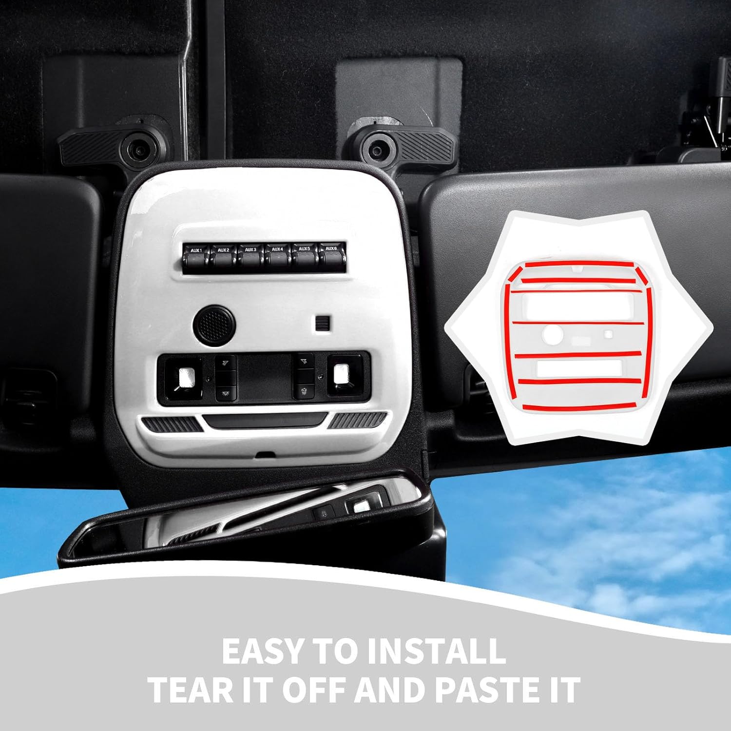 RAZPOY Bronco Front Reading Light Panel Trim Cover - White