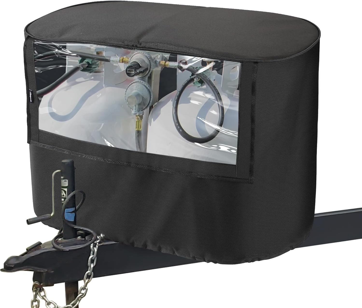 BougeRV Propane Tank Cover with Visible Valve Black