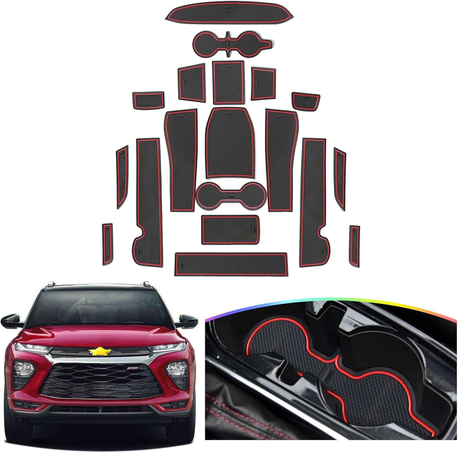 SKTU 2021-2026 Chevy Trailblazer Door Slot Mat Red