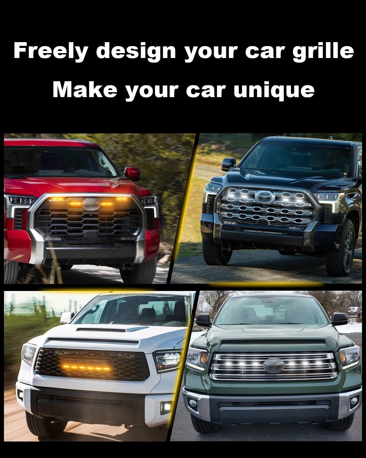 LED Front Grill Lights for 2019-2025 Toyota Tundra Raptor