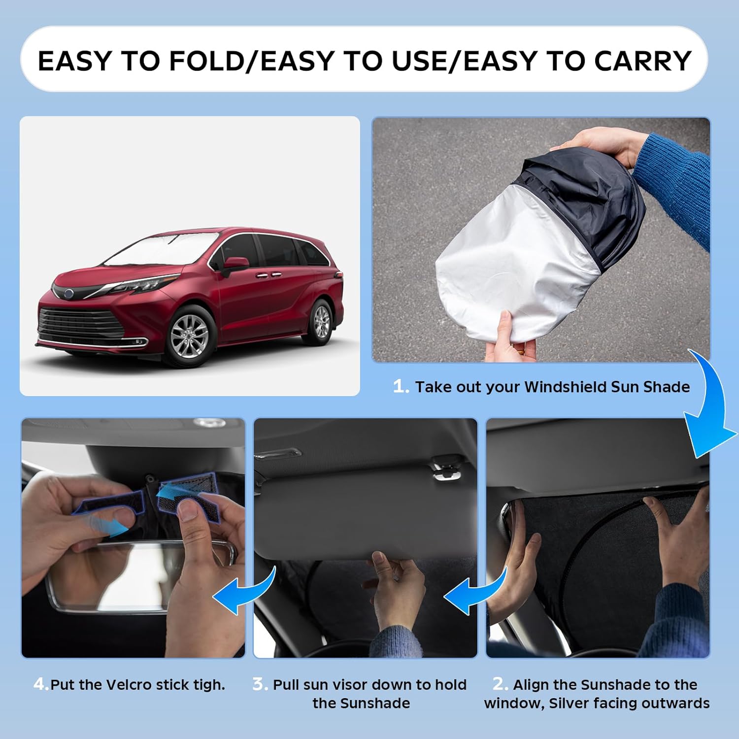 UV Blocking Sunshade for Toyota Sienna 2021-2025