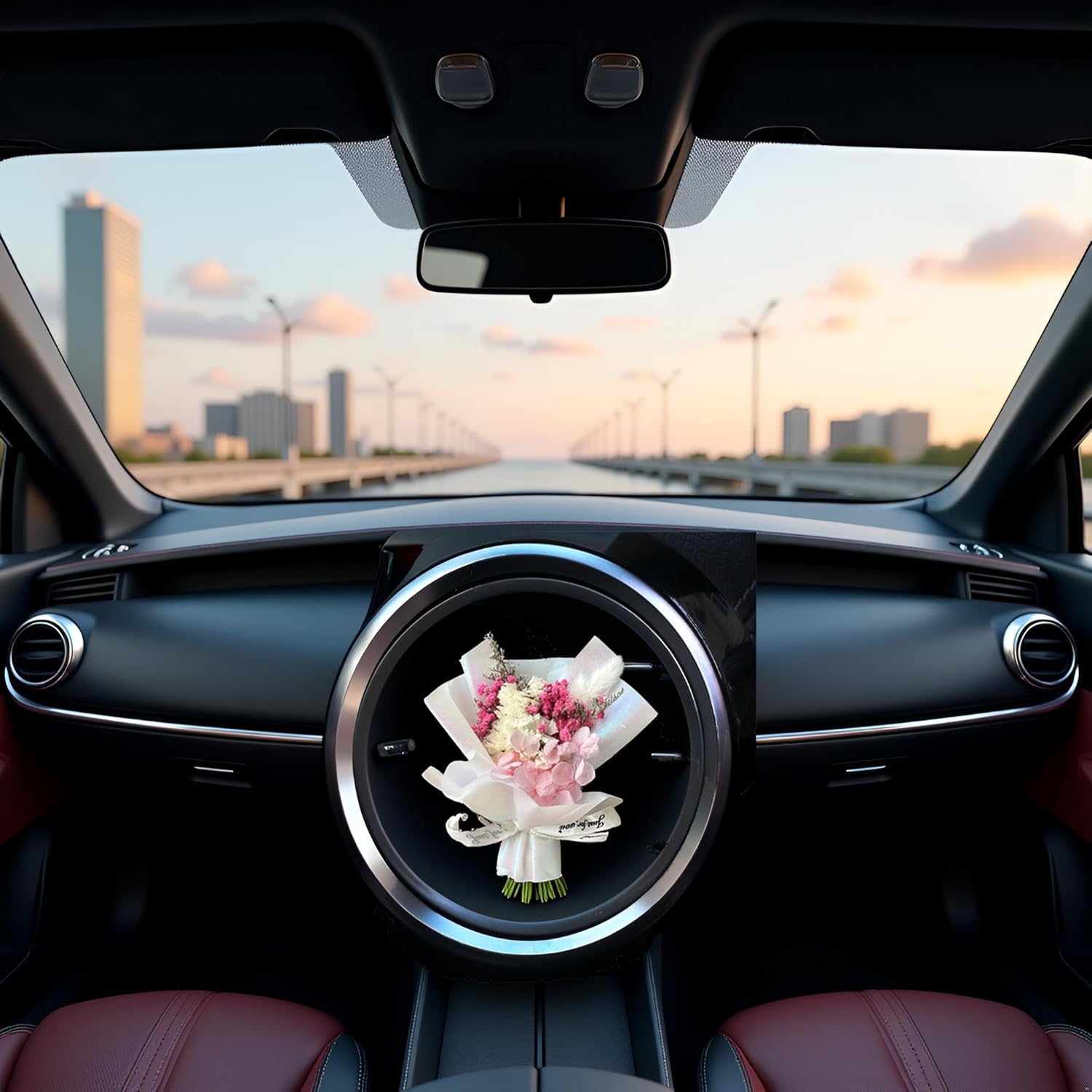 Galepromot Fresh Flowers Mini Dried Bouquet for Car Air Vent Clips
