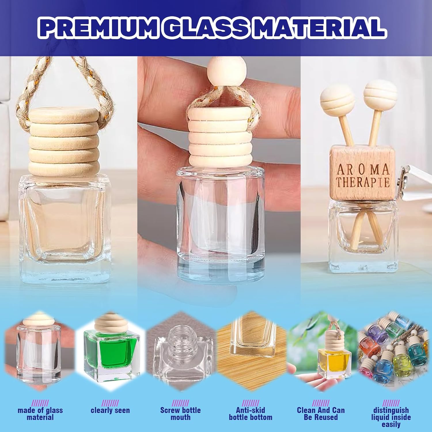 21 Pcs 8ml Clear Car Air Freshener Set