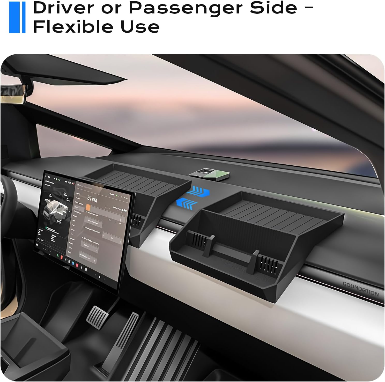 Cybertruck Dashboard Tray Organizer 2025 - Anti-Slip Custom Fit Silicone Storage Box