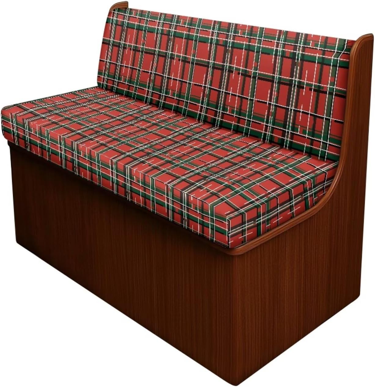 RV Dinette Cushion Covers with Christmas Red Plaid