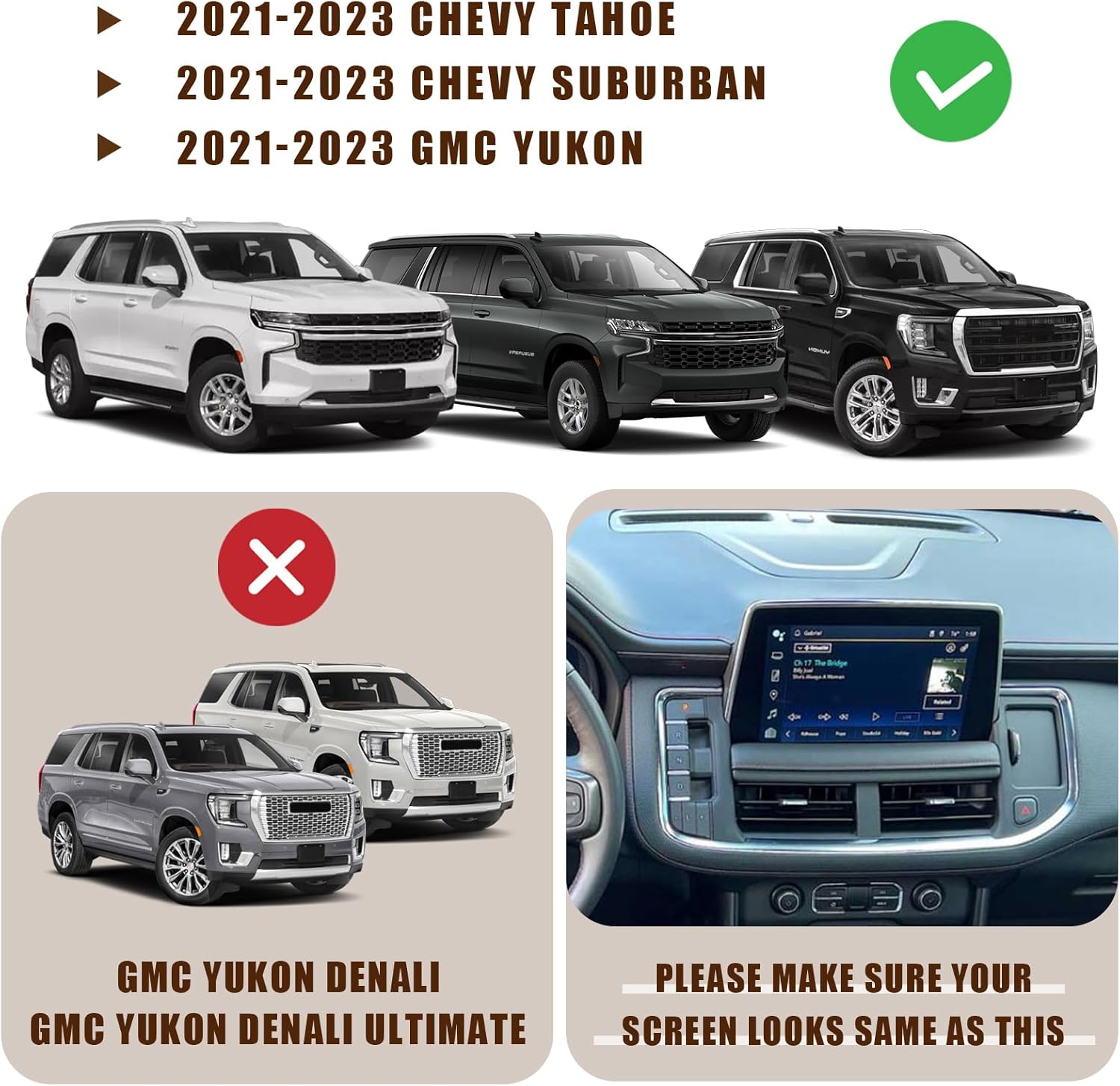 Muslogy Dash Console Storage Tray for GMC Yukon 2021-2024