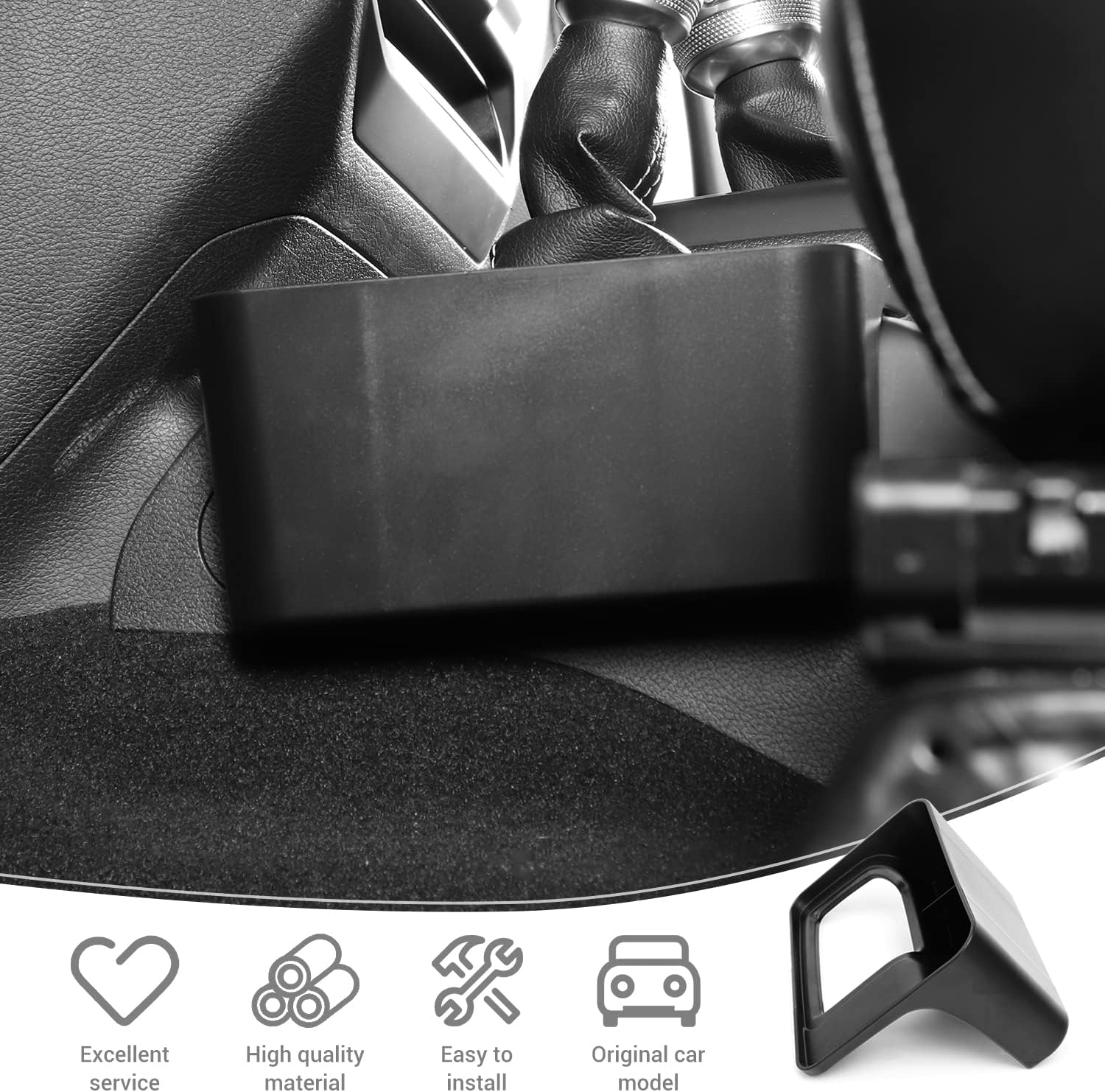 PDKLIN Jeep JL Gear Shift Organizer Tray Bin Black