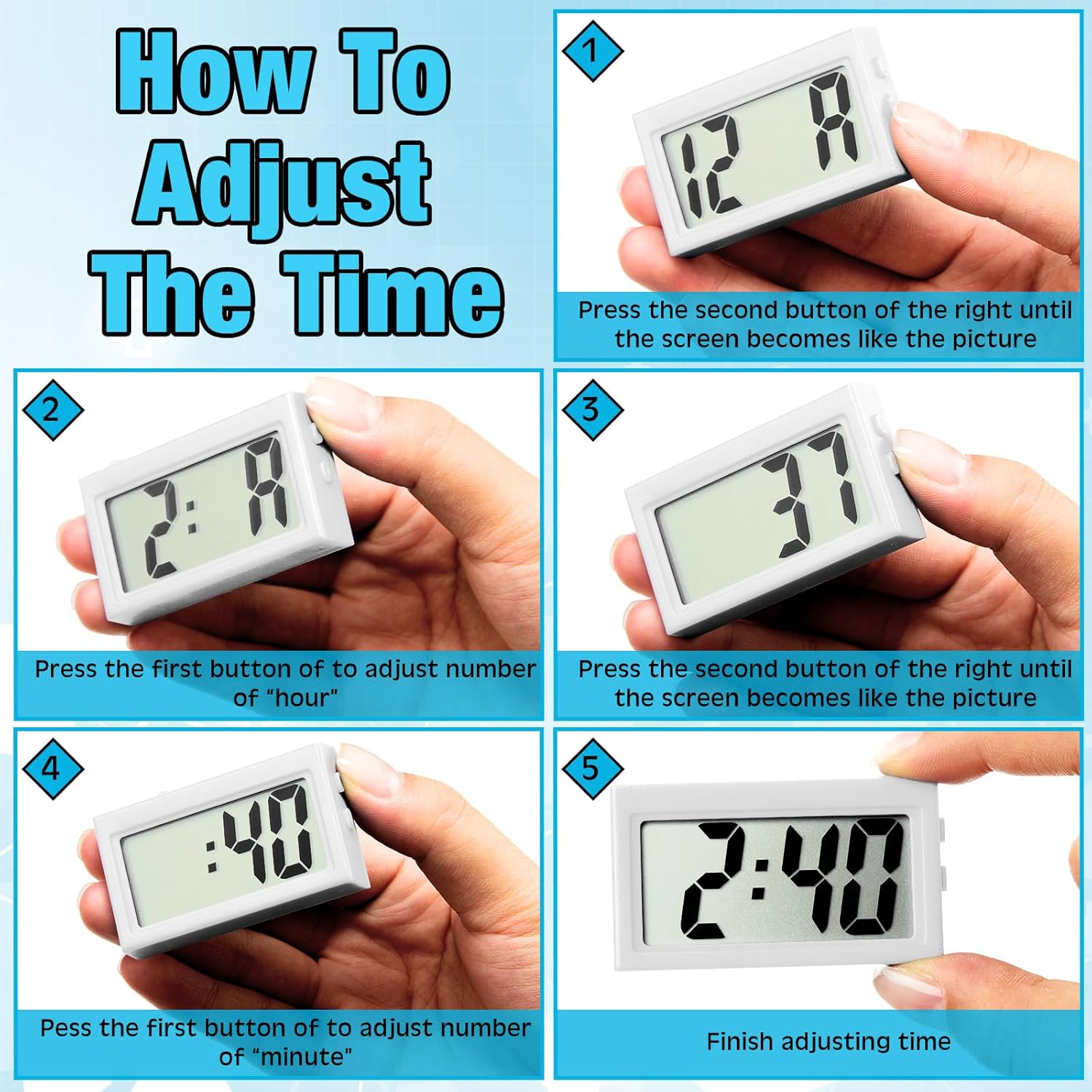 Frienda 3 Piece Mini Digital Clock Set