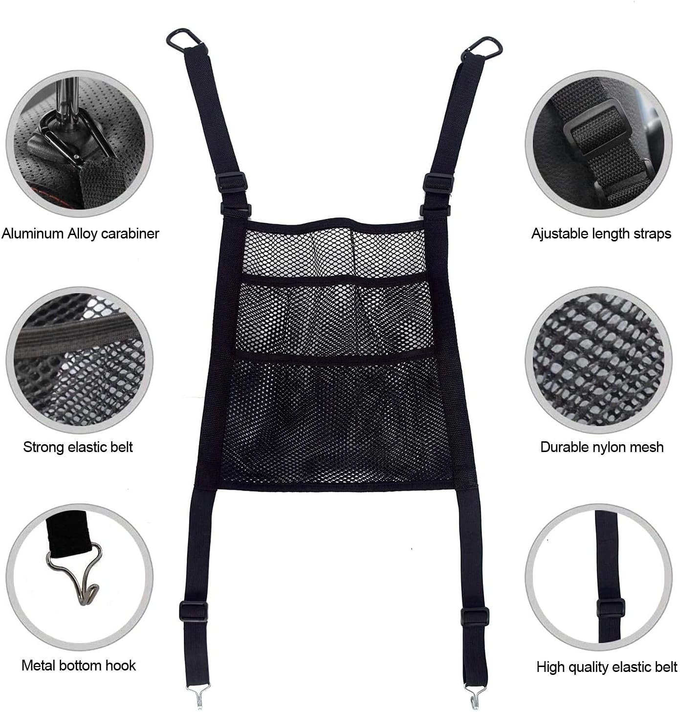 Car Seat Back Mesh Organizer for Pets and Kids