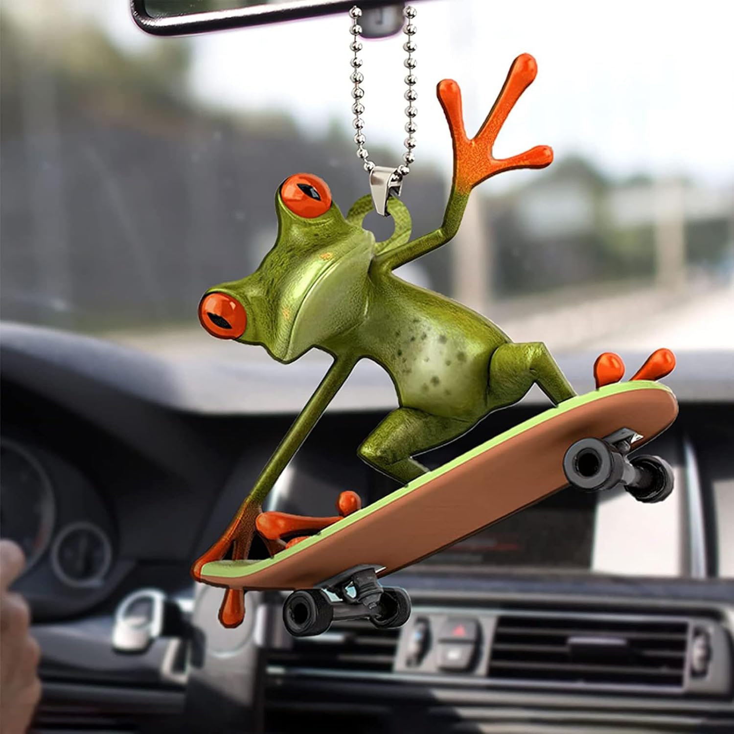 4 Pcs Acrylic Frog Car Mirror Hanging Decorations