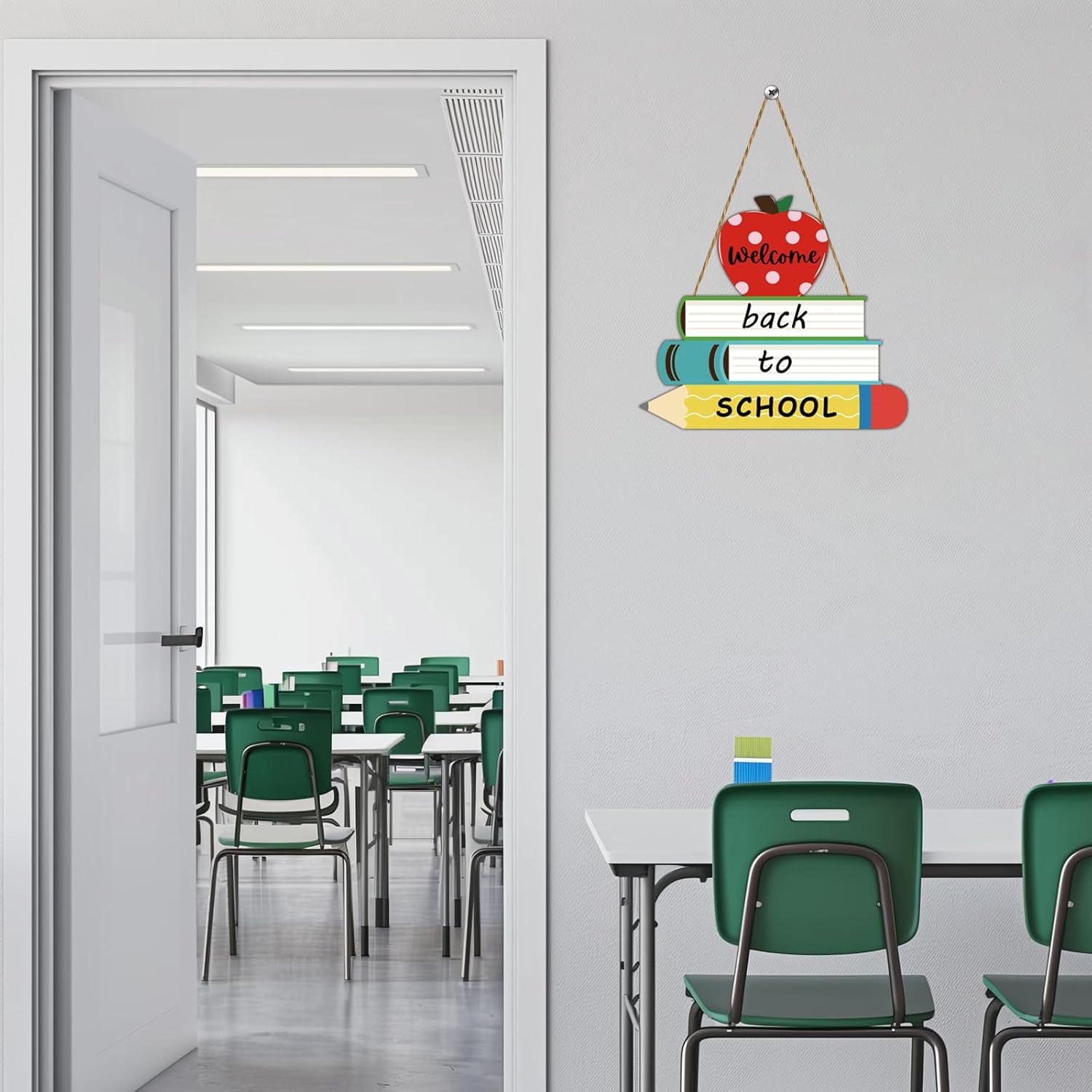 YUNKKIN Back-to-School Welcome Sign Door Decorations