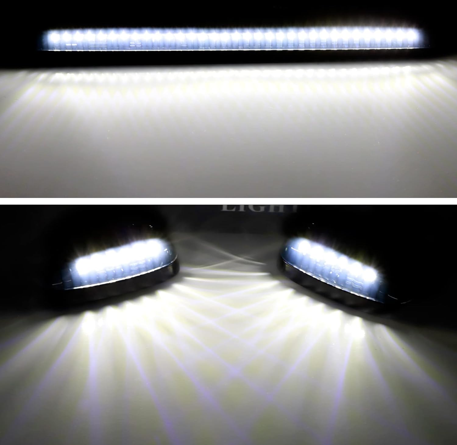 iJDMTOY 3pc Smoked Lens LED Cab Roof Light Kit