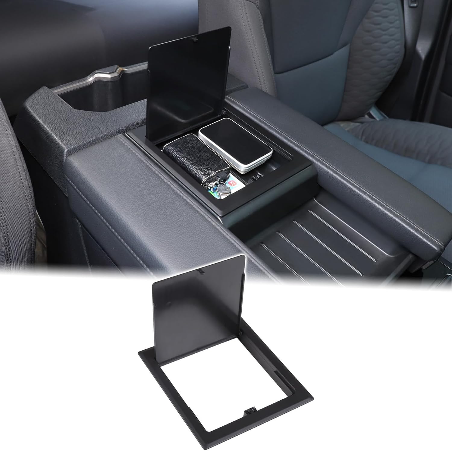 Aunginsy Armrest Storage Box Cover for Toyota Tundra 2022-2025
