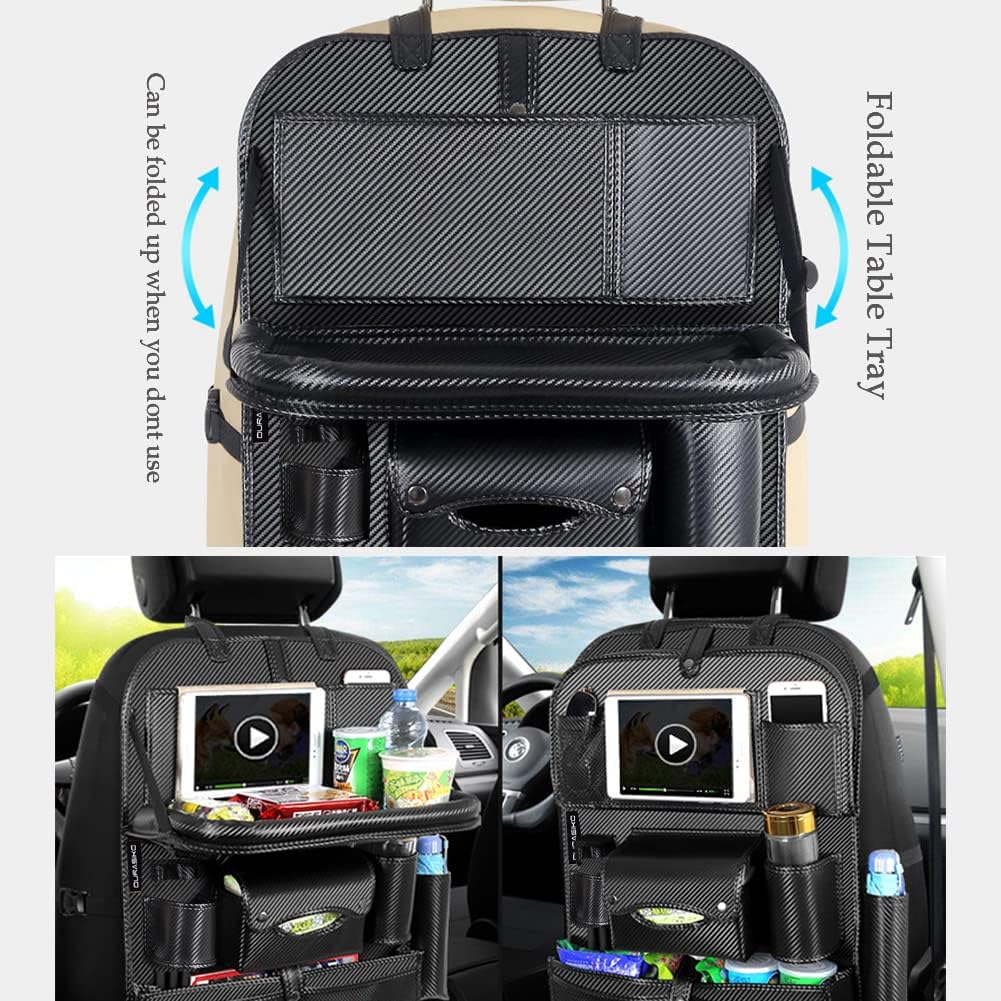 DurasikO Car Backseat Organizer with Foldable Table Tray