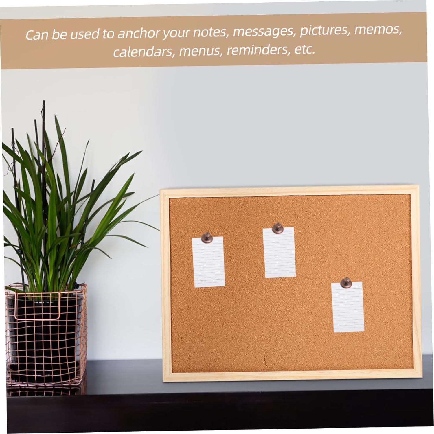 Office Memo Board Corkboard with White Frame Set Decorative